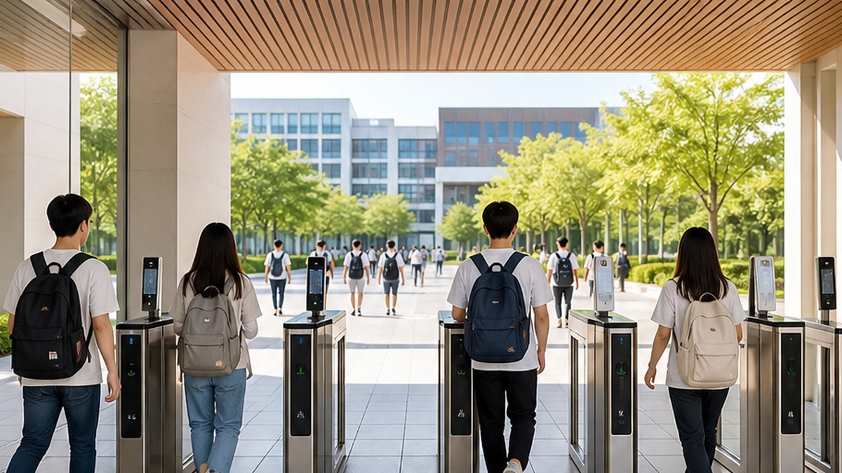 学生通过校园智能门禁场景
