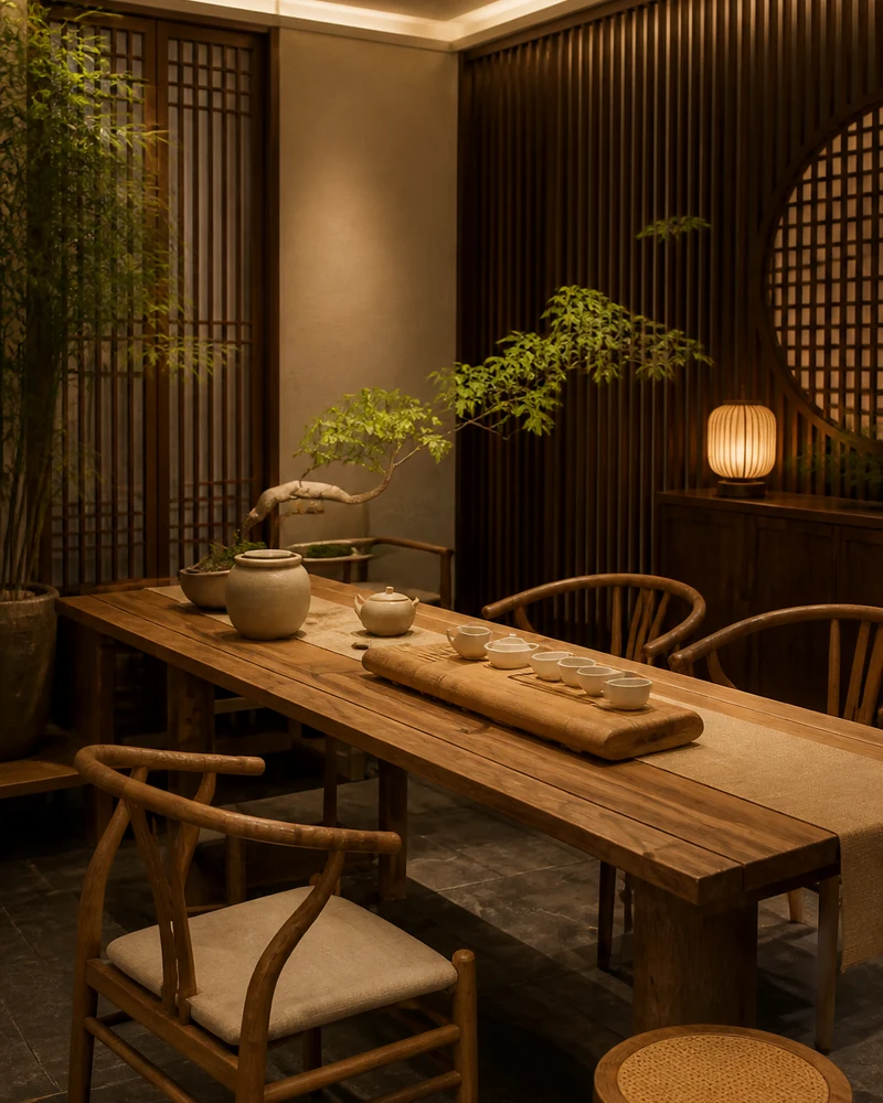 现代茶楼茶室经营场景